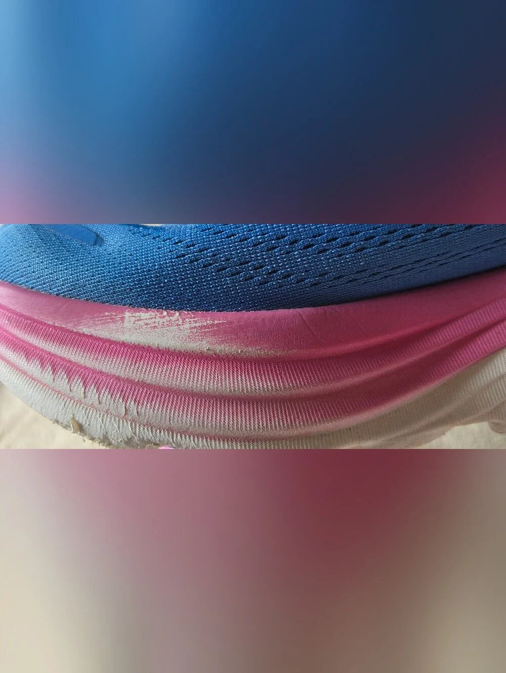 Hoka One One Bondi 8 Shoes Womens 9B Blue Pink Cushioned Road Running Sneakers